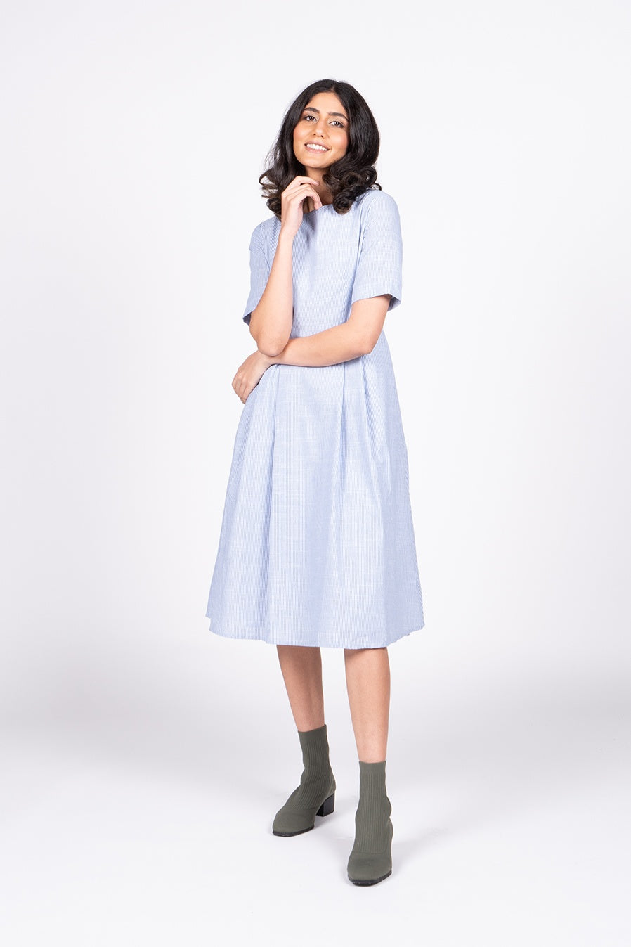 Lulu Dress - Blue Stripe - WILSON TROLLOPE